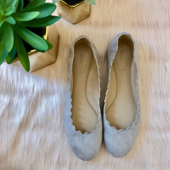 SOLD - NWB Chloe Scalloped Ballet Flats - Picture 2 of 8